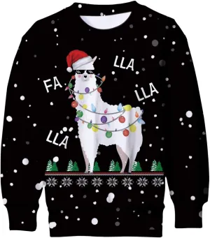 Funnycokid Kids Ugly Christmas Sweater Girls Boys Xmas Sweatshirt Funny Fleece Outfit 3D Print Clothes 4-16 Years