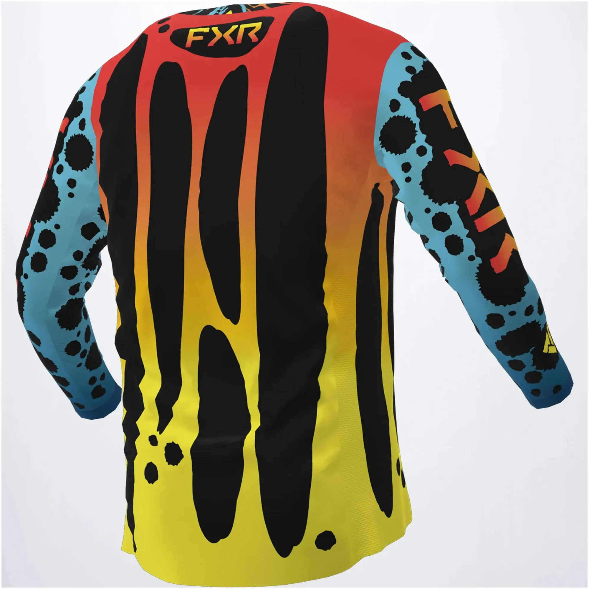 FXR  Podium MX Jersey Dart Frog Lightweight Slim Fit Drop-Tail Hem Collared