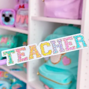 Glitter Waterproof Sticker - (Varsity Letter) TEACHER