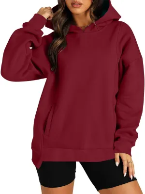 Gumipy Hoodies for Women Fleece Long Sleeve Oversized Sweatshirt Hoodie Y2K Irregular Hem Pullover Winter Coat with Pockets