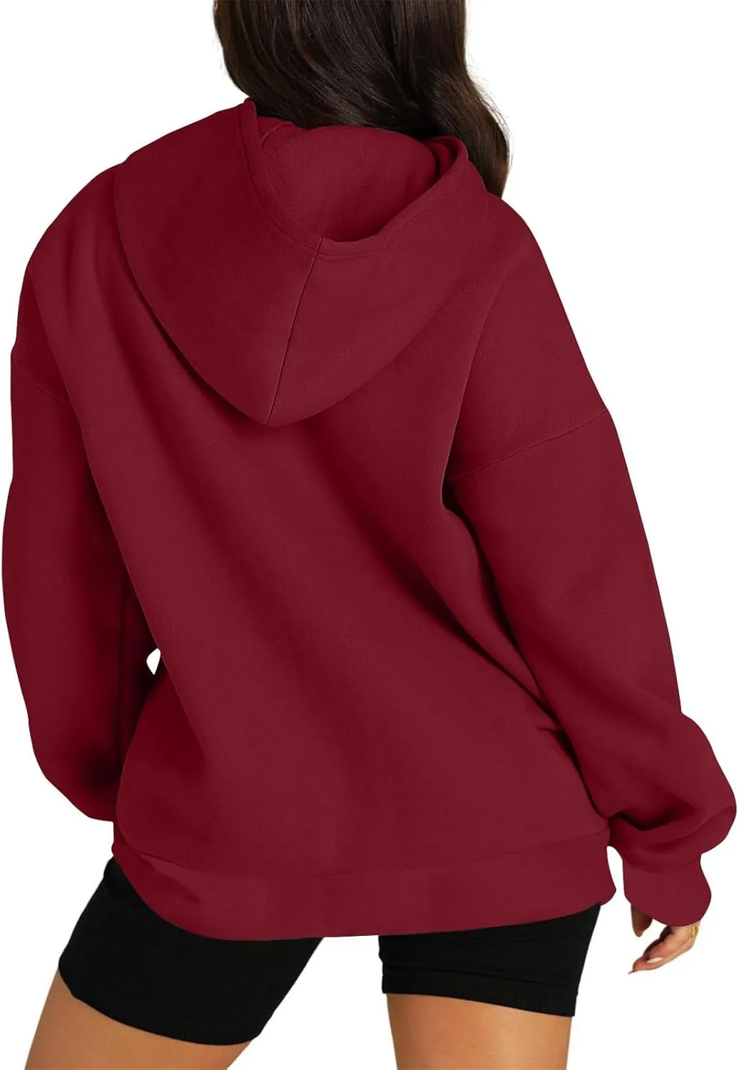 Gumipy Hoodies for Women Fleece Long Sleeve Oversized Sweatshirt Hoodie Y2K Irregular Hem Pullover Winter Coat with Pockets