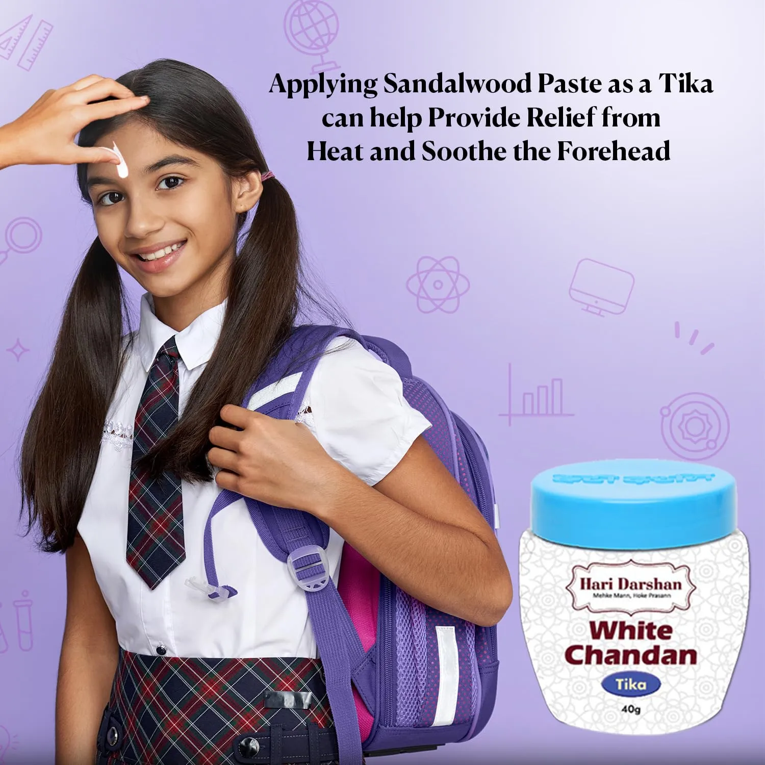 Hari Darshan Safed Chandan Tika - Pack of 6-40g Each | White Chandan Tilak | Pure Sandalwood Paste with Long Lasting Fragrance for Daily Pooja Havan