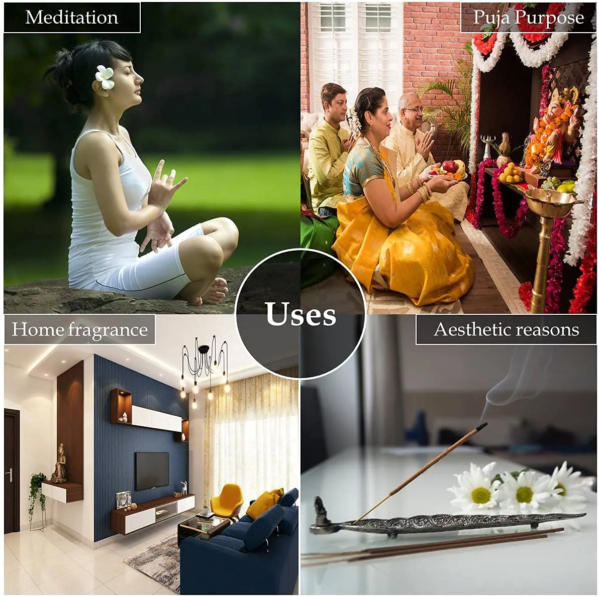 Hem Sandalwood Backflow Brown Incense Cones | Long Lasting Aroma Incense for Positivity, Stress Relief, Air Purifier & Cleansing | Gift Set - Pack of 40 Cones