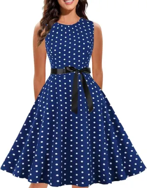 HGOOGY Off Shoulder Dresses for Women Summer Polka Dot Ladies Sun Dress Plus Size Wedding Guest Belt Midi Sundresses