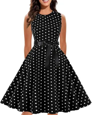 HGOOGY Off Shoulder Dresses for Women Summer Polka Dot Ladies Sun Dress Plus Size Wedding Guest Belt Midi Sundresses