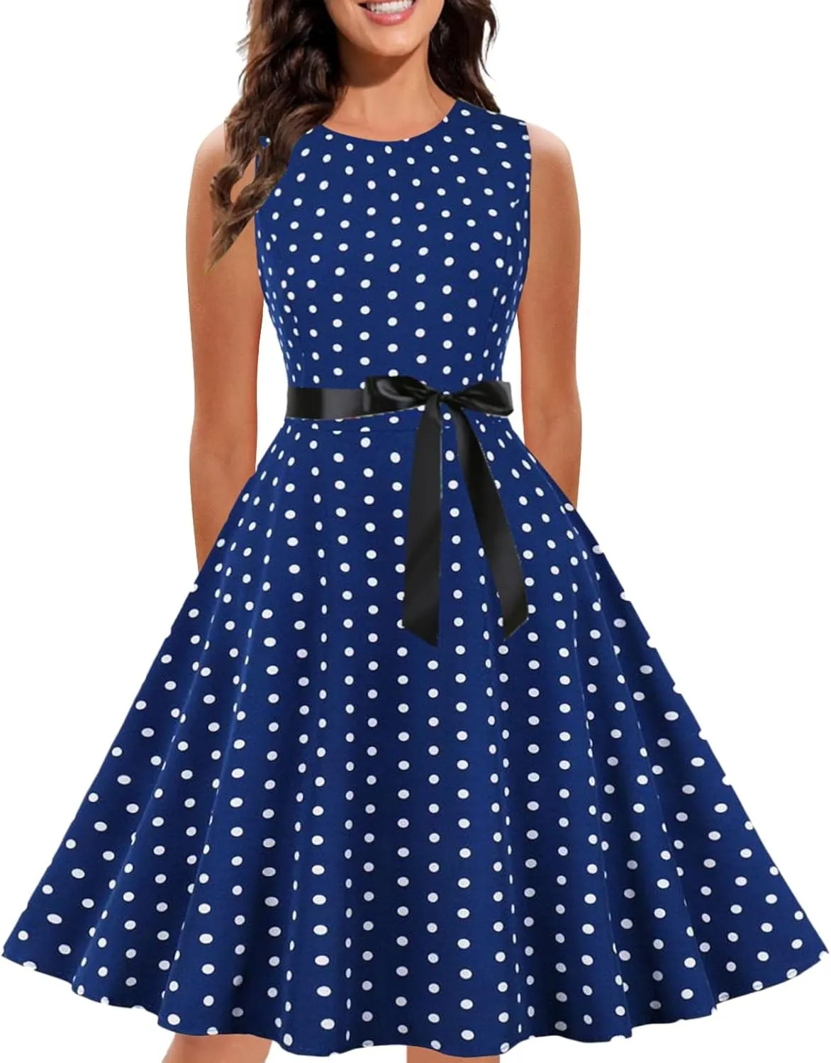 HGOOGY Off Shoulder Dresses for Women Summer Polka Dot Ladies Sun Dress Plus Size Wedding Guest Belt Midi Sundresses