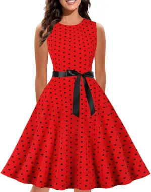 HGOOGY Off Shoulder Dresses for Women Summer Polka Dot Ladies Sun Dress Plus Size Wedding Guest Belt Midi Sundresses