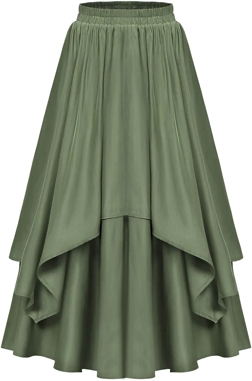 HGps8w Renaissance High Low Skirt for Women Medieval Costume Vintage Gothic Steampunk Victorian Maxi Skirt