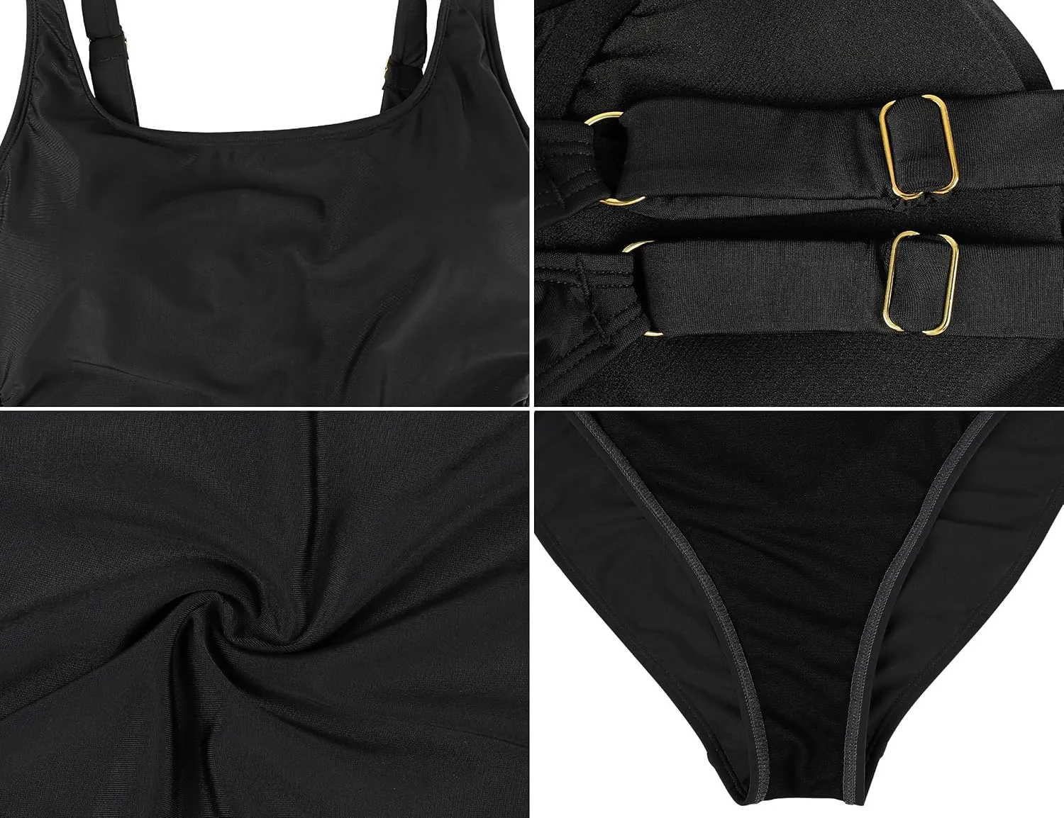 Hilor Women's Underwire One Piece Swimsuit Long Torso Ruched Tummy Control Bathing Suits Push Up Tank Swimwear