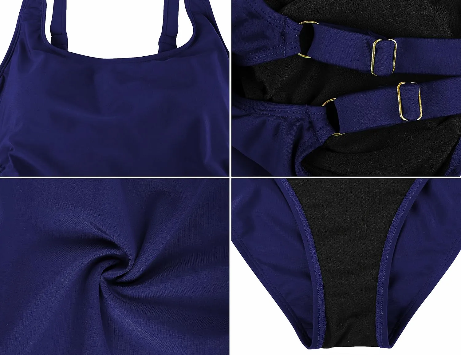 Hilor Women's Underwire One Piece Swimsuit Long Torso Ruched Tummy Control Bathing Suits Push Up Tank Swimwear