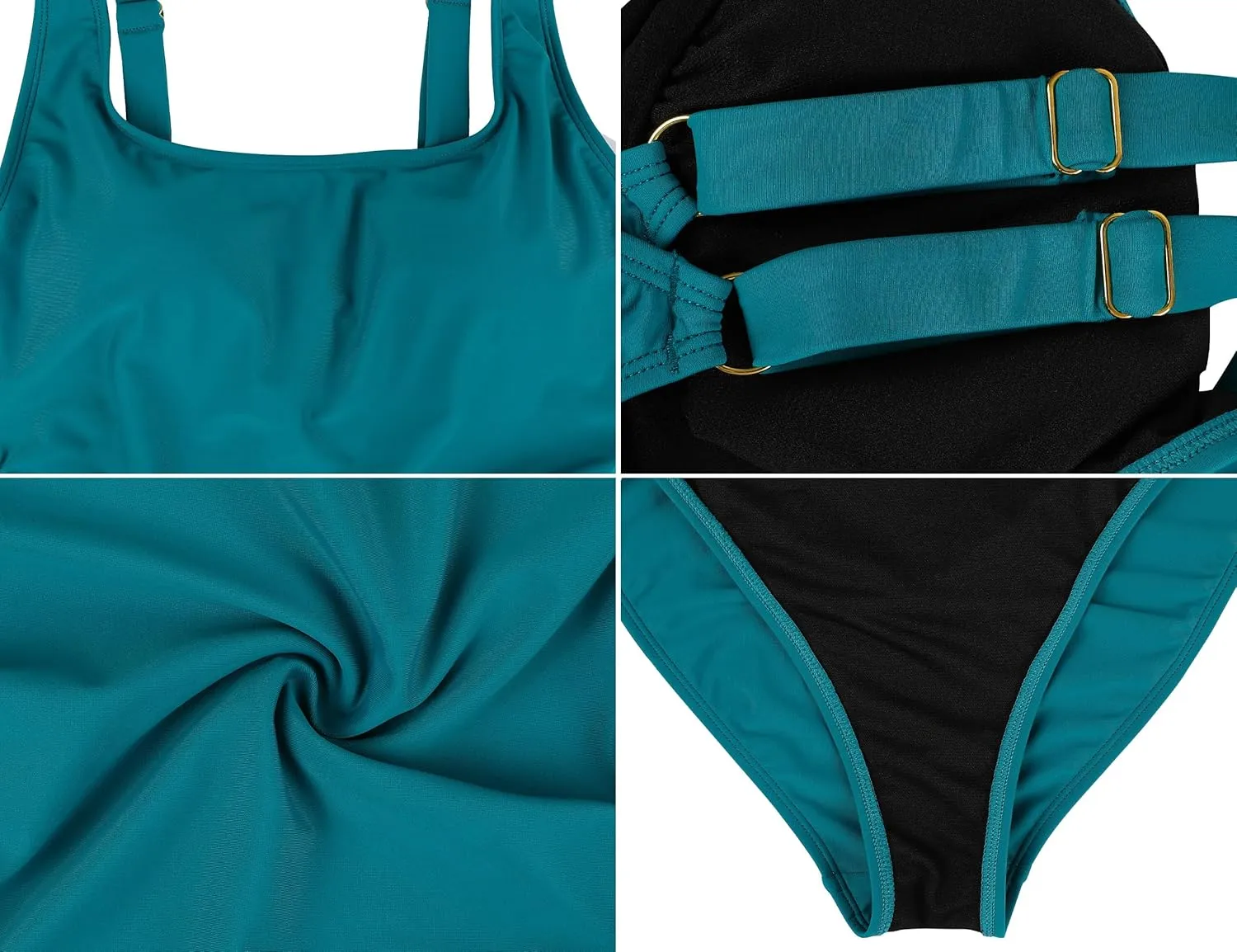 Hilor Women's Underwire One Piece Swimsuit Long Torso Ruched Tummy Control Bathing Suits Push Up Tank Swimwear