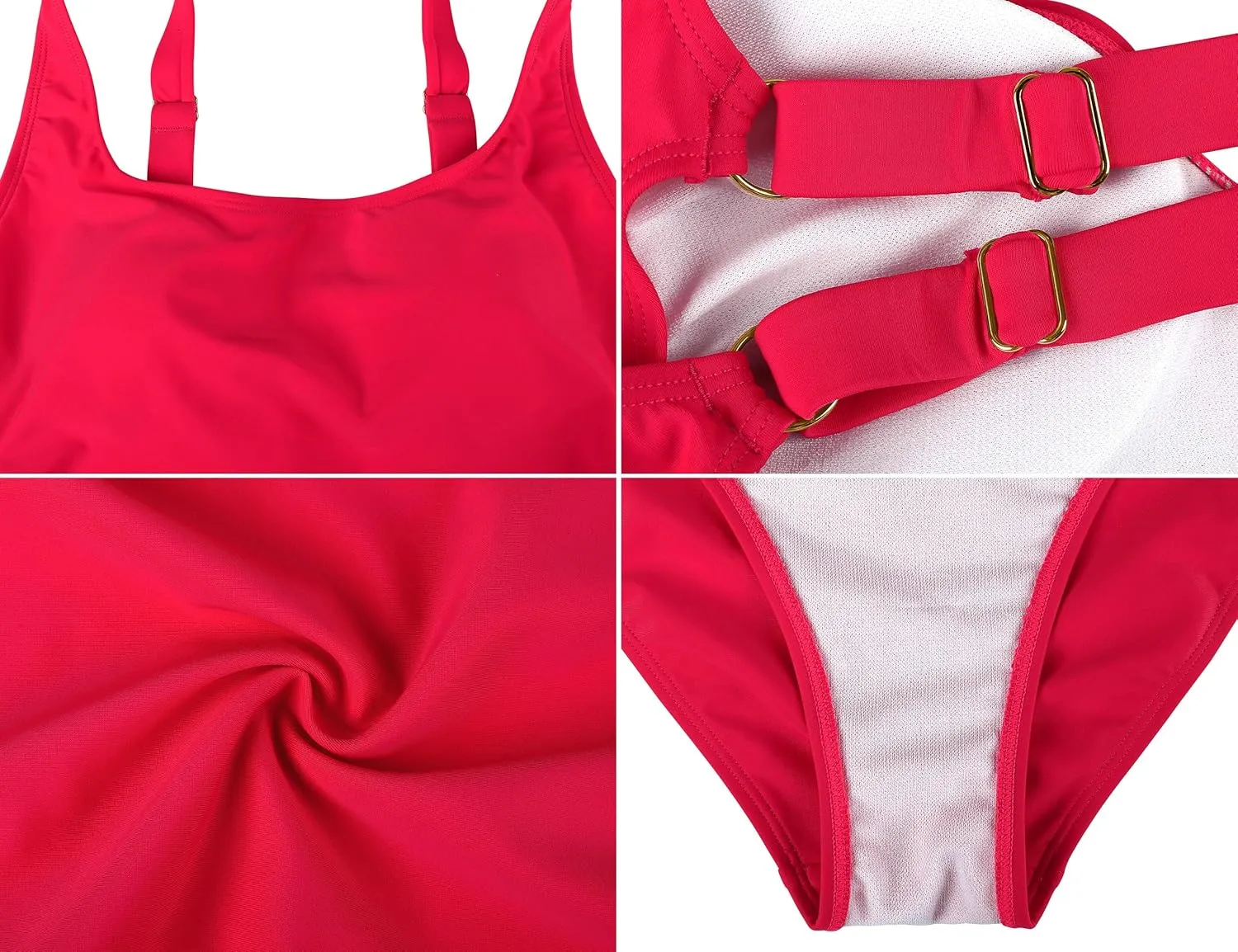 Hilor Women's Underwire One Piece Swimsuit Long Torso Ruched Tummy Control Bathing Suits Push Up Tank Swimwear