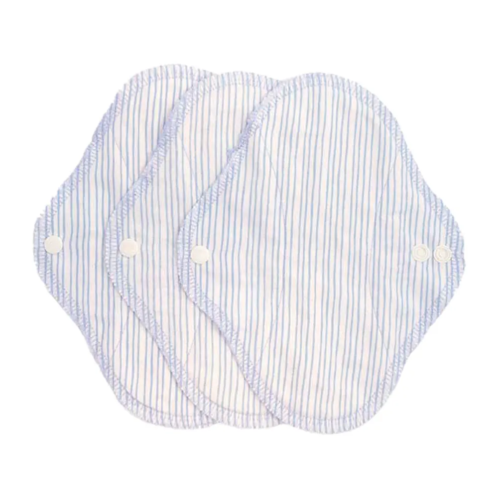 Imse Cotton Flannel Panty Liners 3 Pack - Denim Stripes
