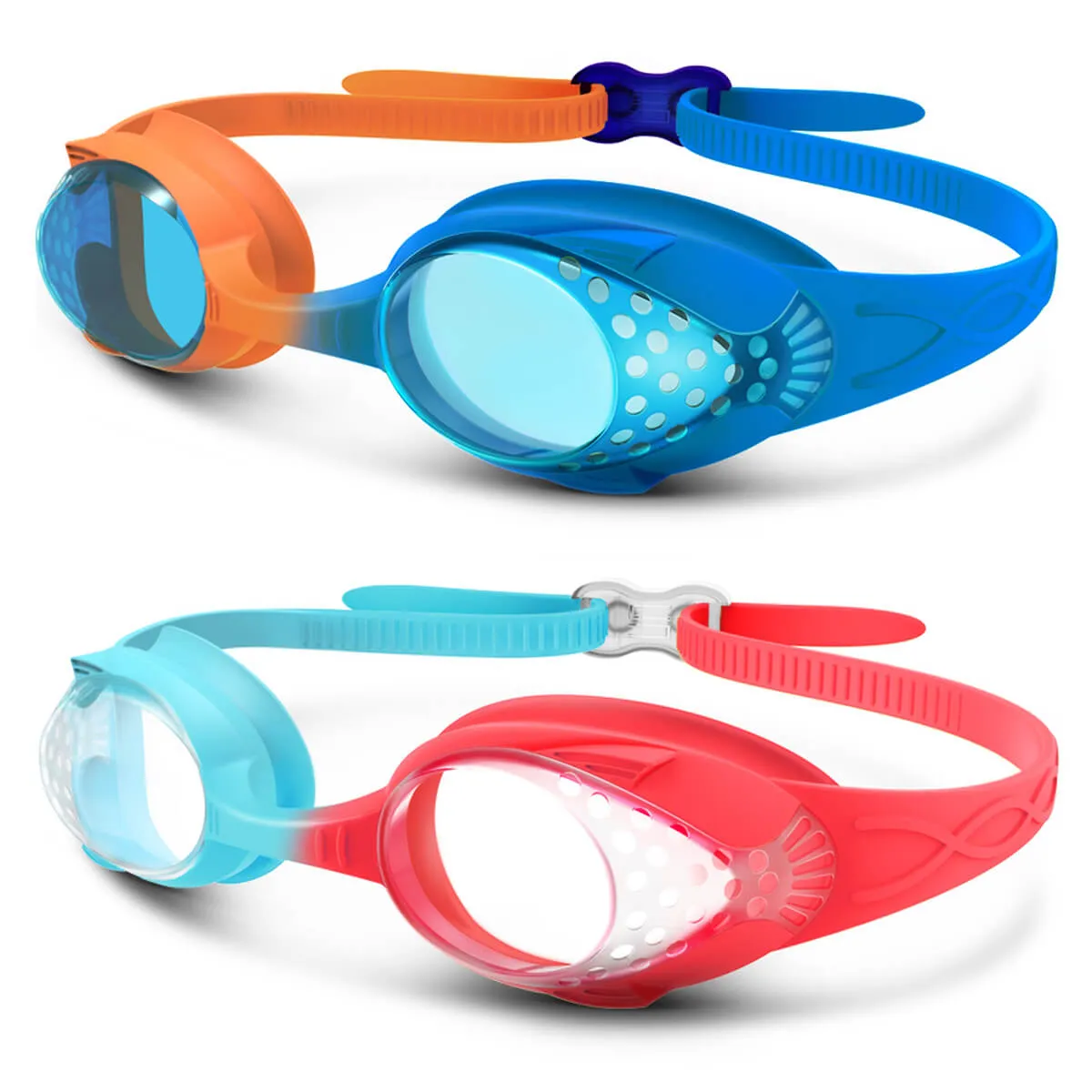 Kids Anti-fog Fisheye Swimming Goggles 2 Pack