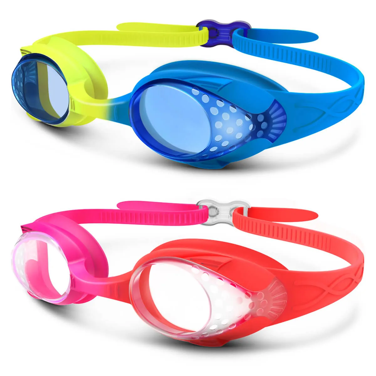 Kids Anti-fog Fisheye Swimming Goggles 2 Pack