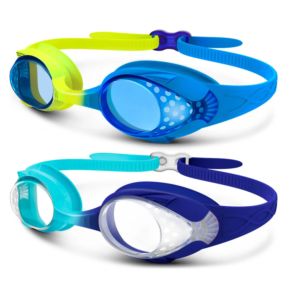 Kids Anti-fog Fisheye Swimming Goggles 2 Pack