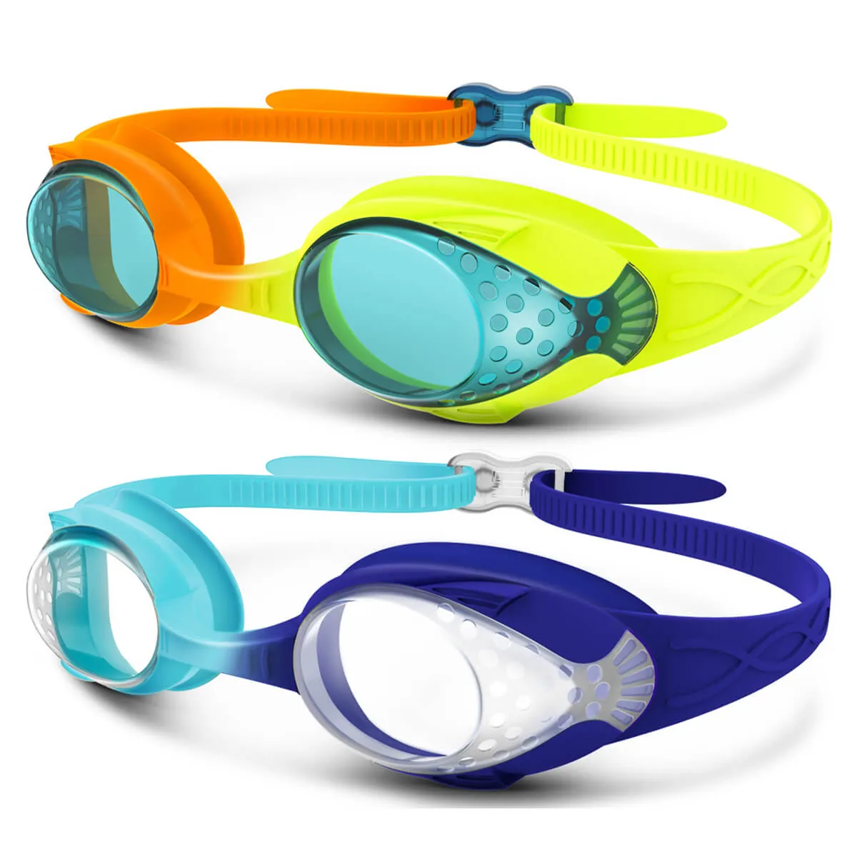 Kids Anti-fog Fisheye Swimming Goggles 2 Pack