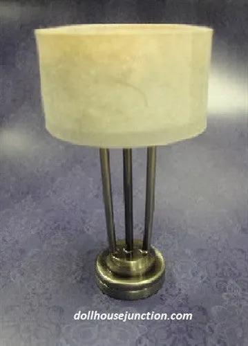 LED New Yorker Table Lamp, Platinum or Antique Brass Finish, Drum Shade