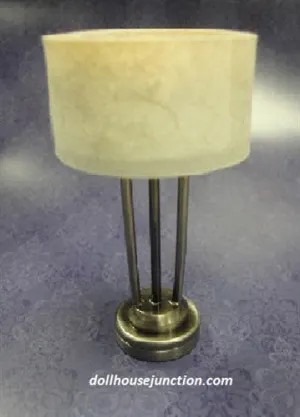 LED New Yorker Table Lamp, Platinum or Antique Brass Finish, Drum Shade