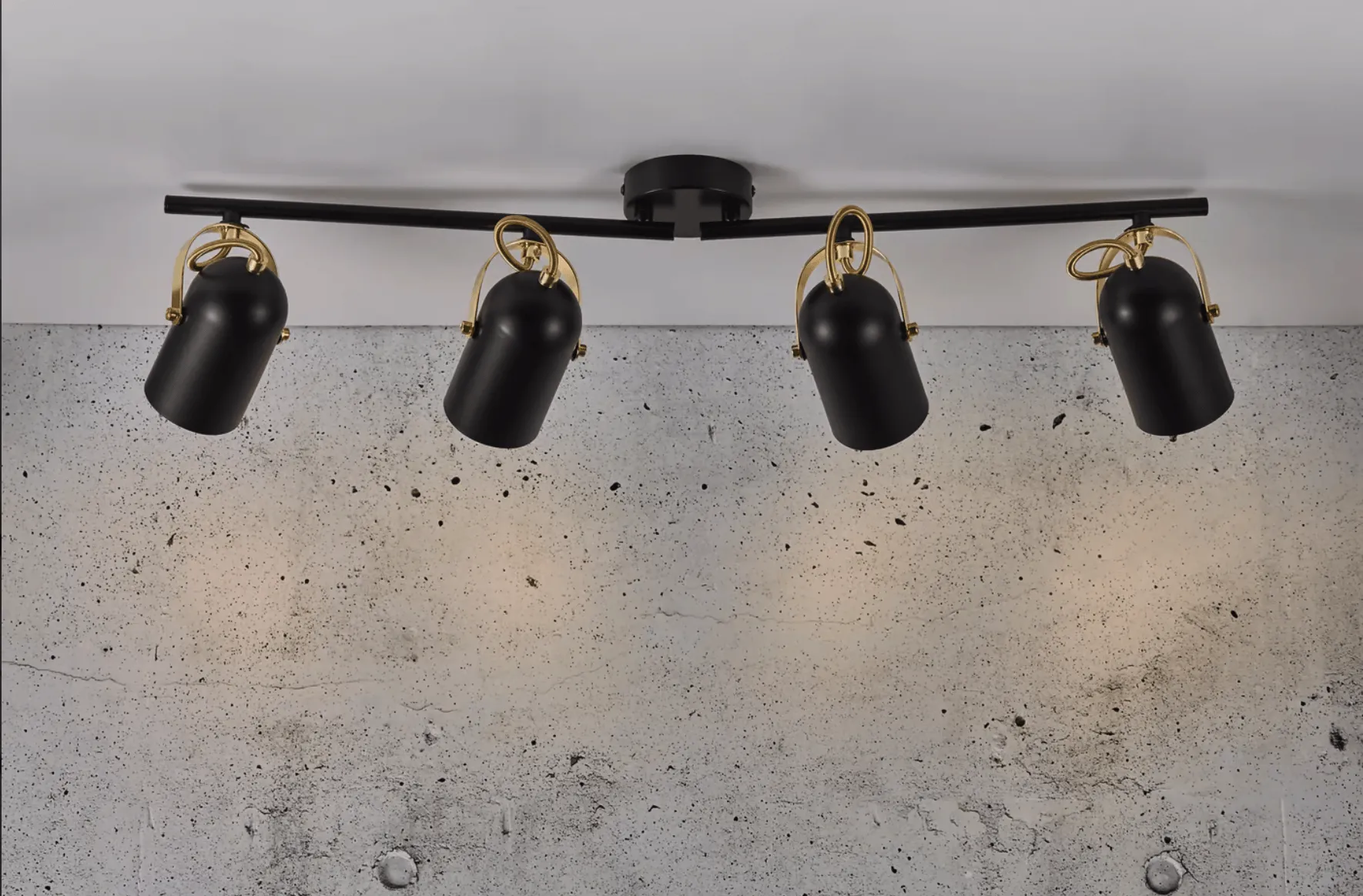 LOTUS QUATRO pendant lamp black with gold details