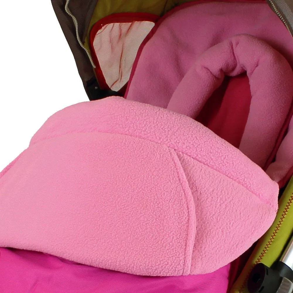 Luxury Footmuff & Head Hugger For Stroller Pushchair - Pink (Raspberry)