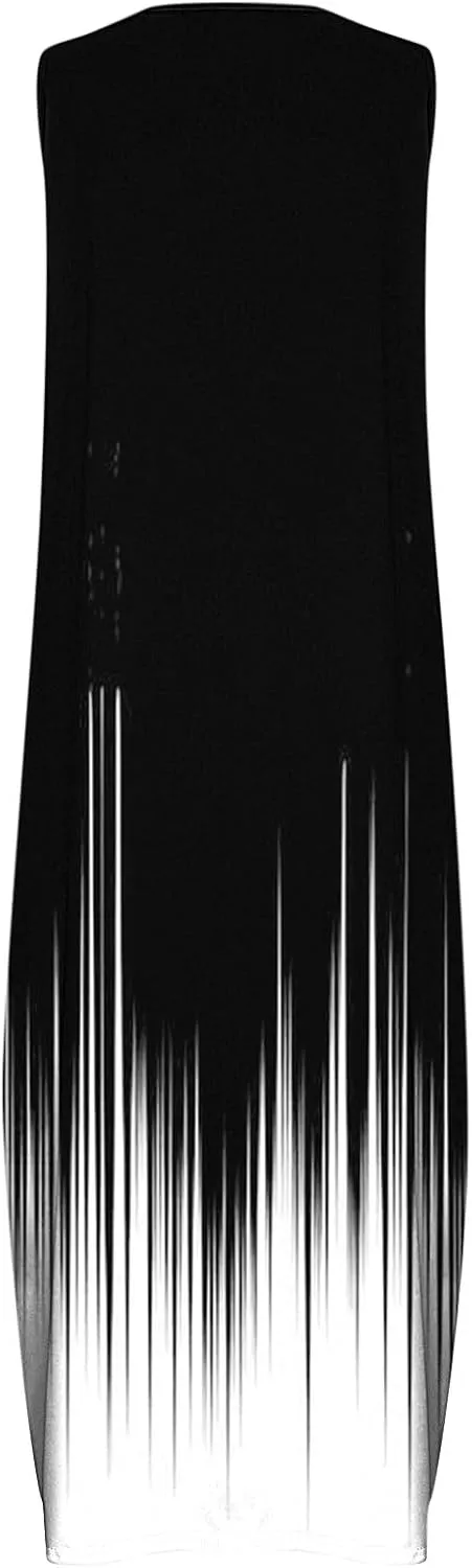 Maxi Sundress for Women Trendy 2025 Summer Dress Floral Print V Neck Dresses Sleeveless Boho Dress Beach Outfits