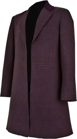 Men's Dr. Who Cashmere Wool 11th Purple Long Costume Trench Coat