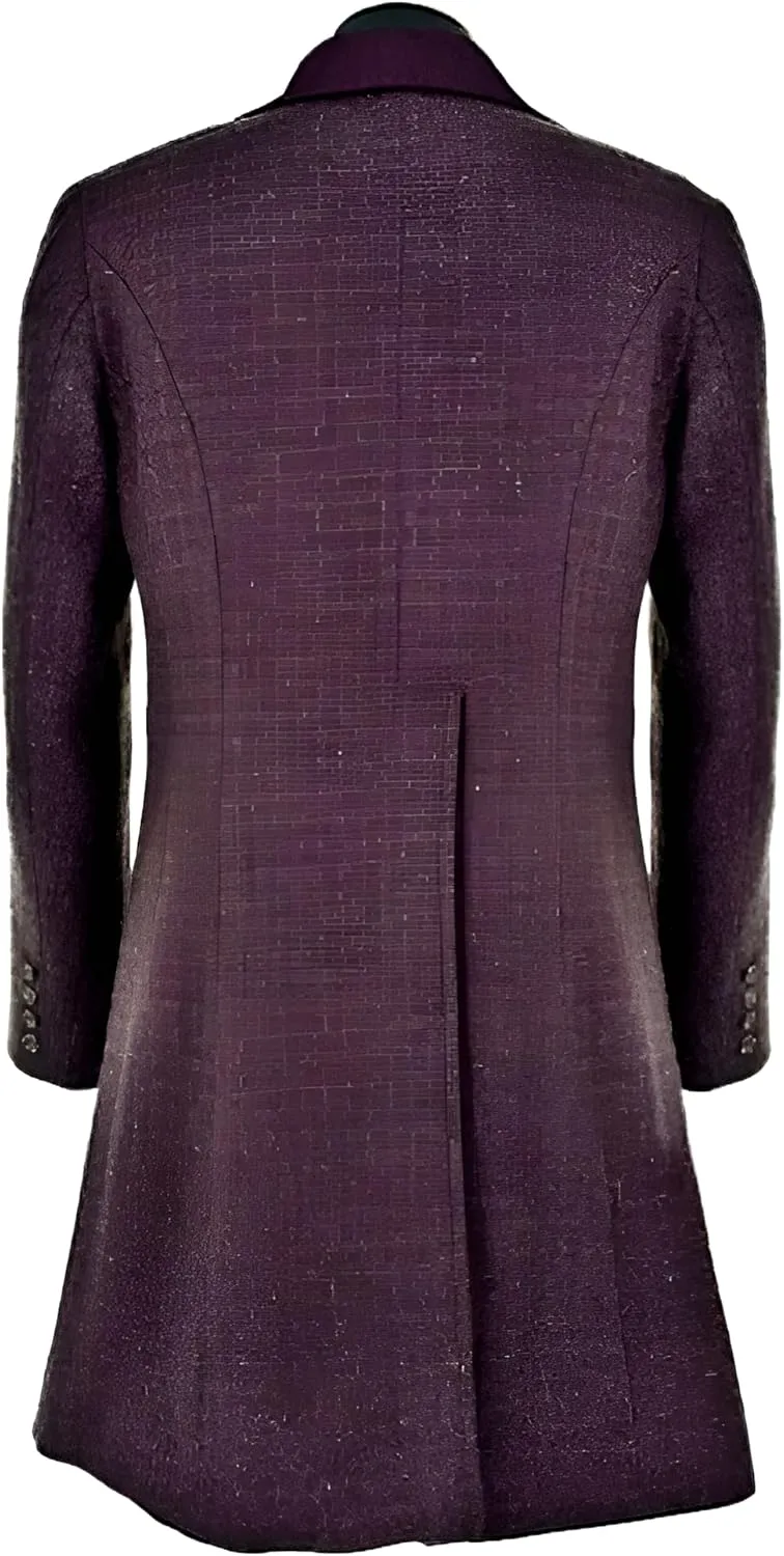 Men's Dr. Who Cashmere Wool 11th Purple Long Costume Trench Coat