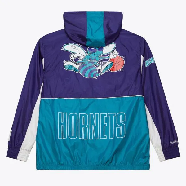 Mitchell & Ness Charlotte Hornets Big Shot Full Zip Windbreaker Teal - Purple - White