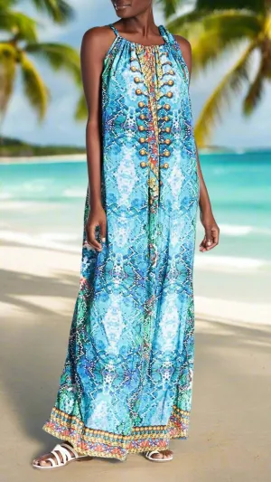 Neck Lace Hatler Neck Dress For Beach Cover Up