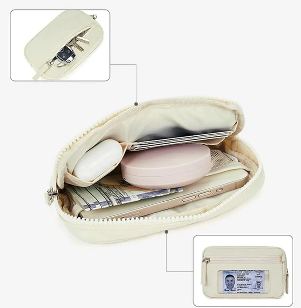 Niction Quilted Nylon Clutch Purses for Women Wristlet Wallets with 3 Zipper Wrist Wallet Coin Purse with Phone Organizer