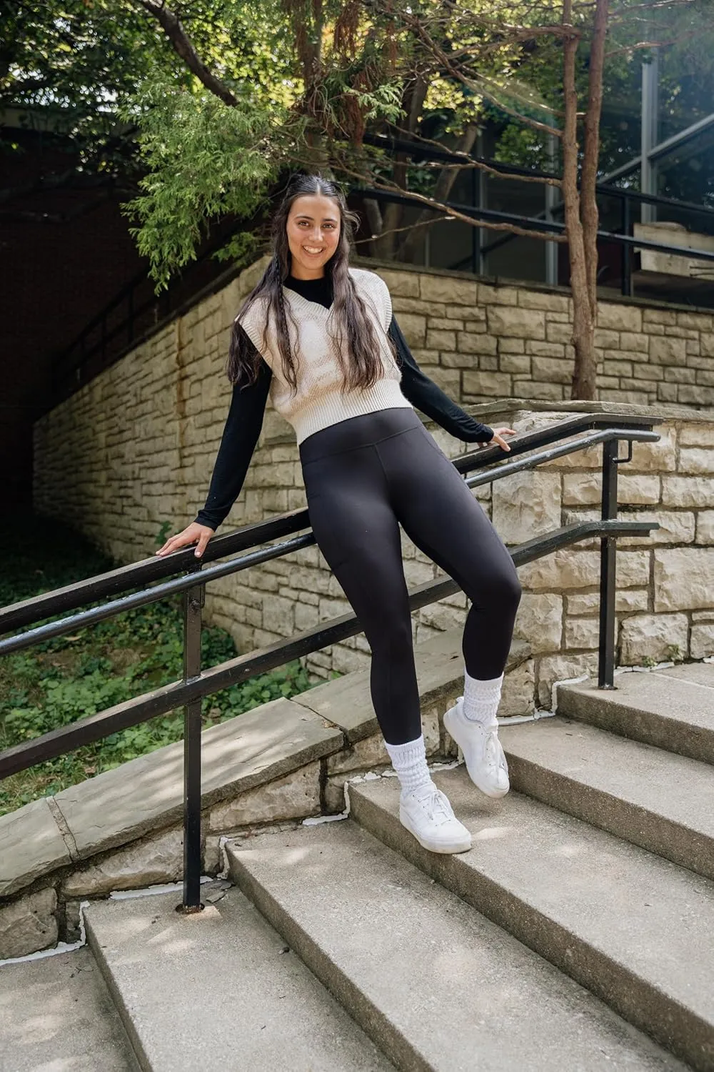 No Nonsense Leggings for Women with Tummy Control and Pockets, Athletic High Waist Yoga Pants