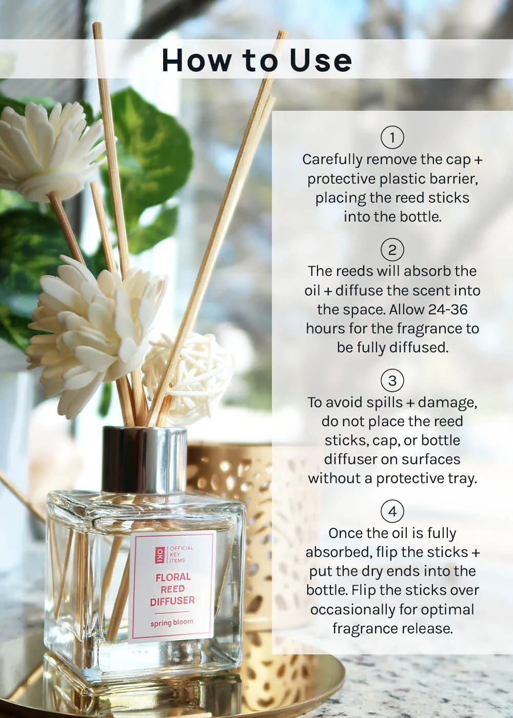 Official Key Items Floral Reed Diffuser