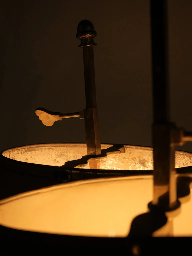 Pair of brass 2-light bouillotte / adjustable desk lamps 15"
