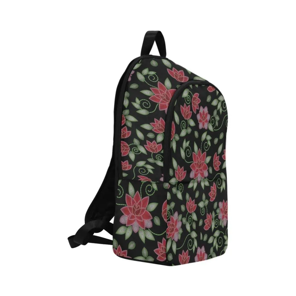 Red Beaded Rose Backpack for Adult