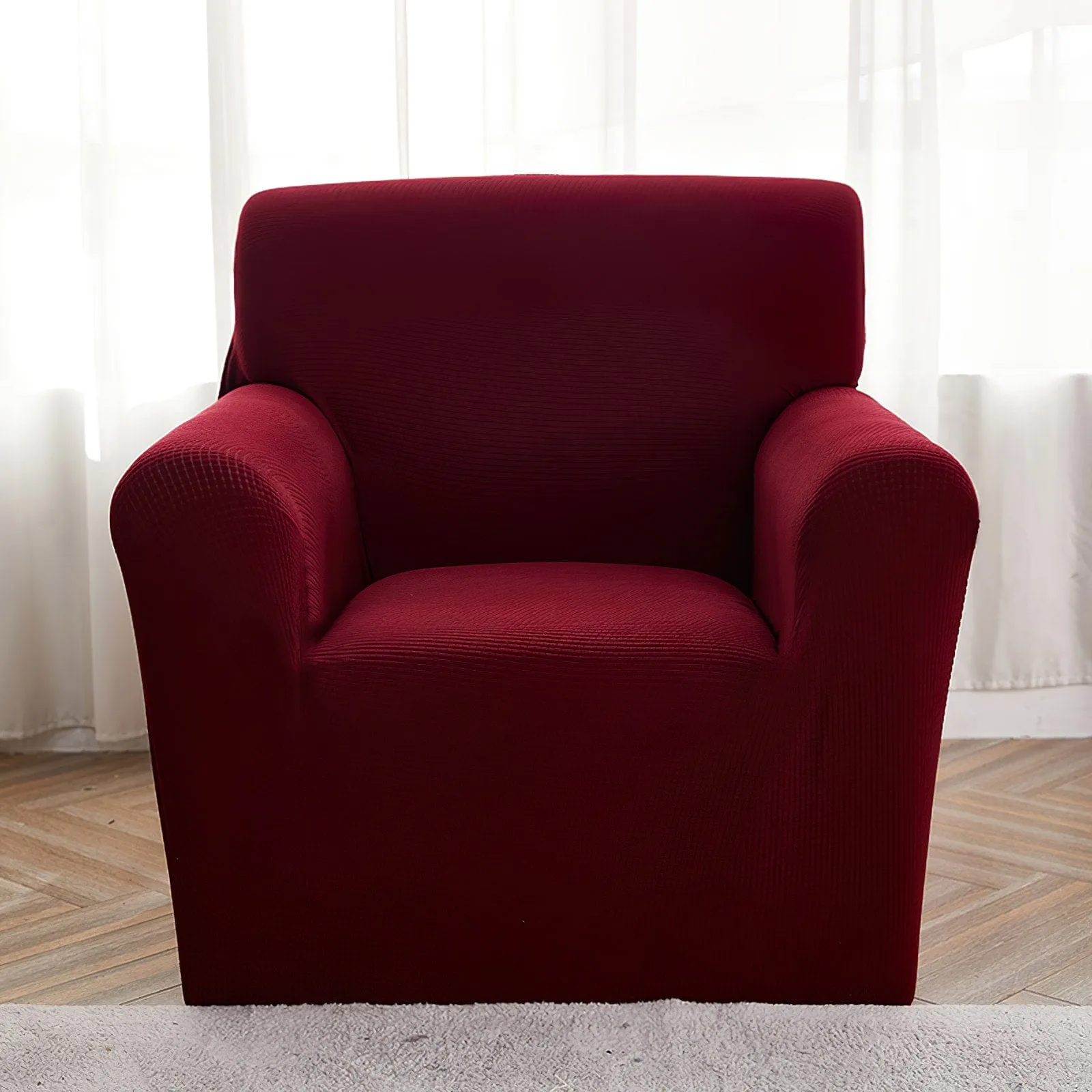 Red wine - 100% Waterproof and Ultra Resistant Stretch Armchair and Sofa Covers - The Sofa Cover House