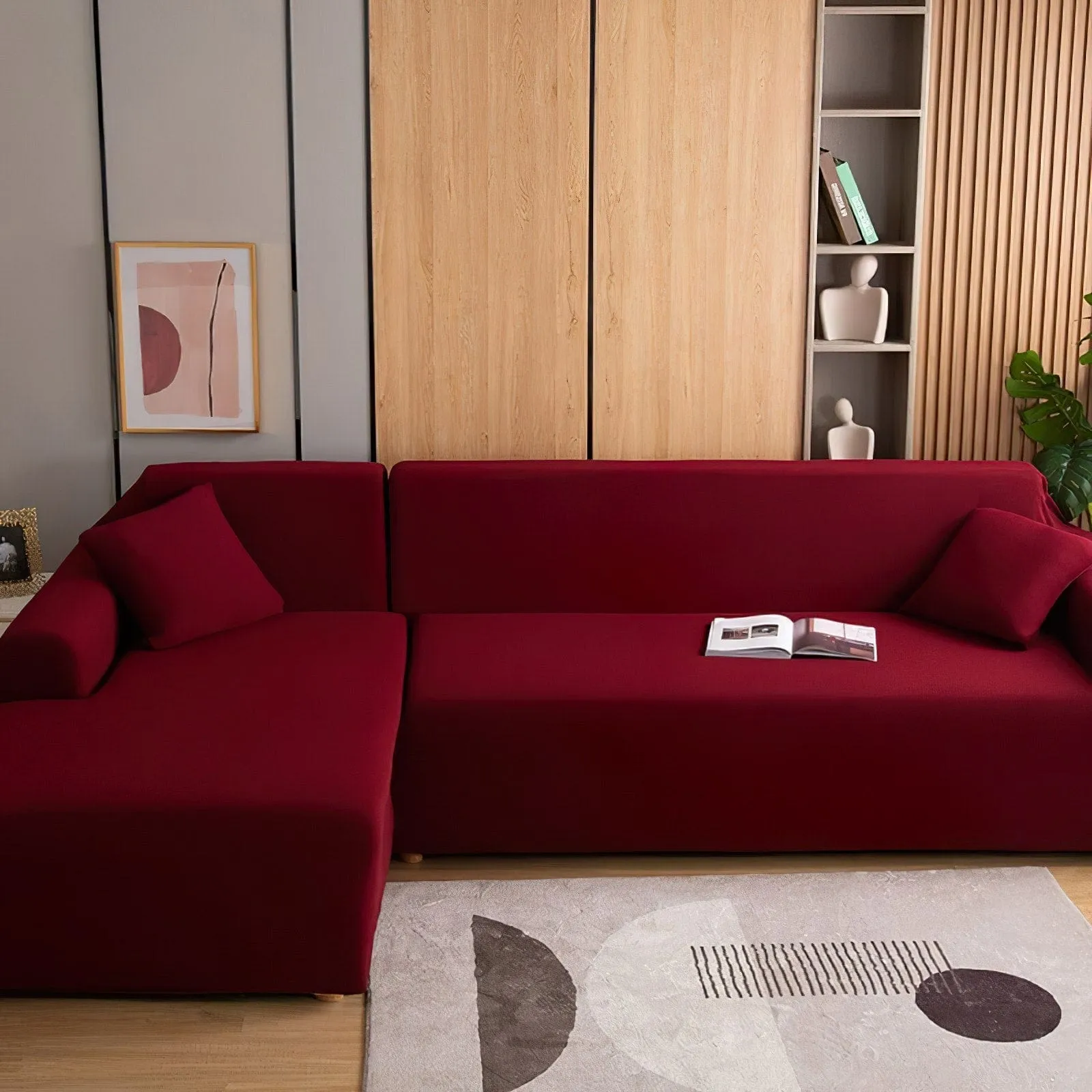 Red wine - 100% Waterproof and Ultra Resistant Stretch Armchair and Sofa Covers - The Sofa Cover House