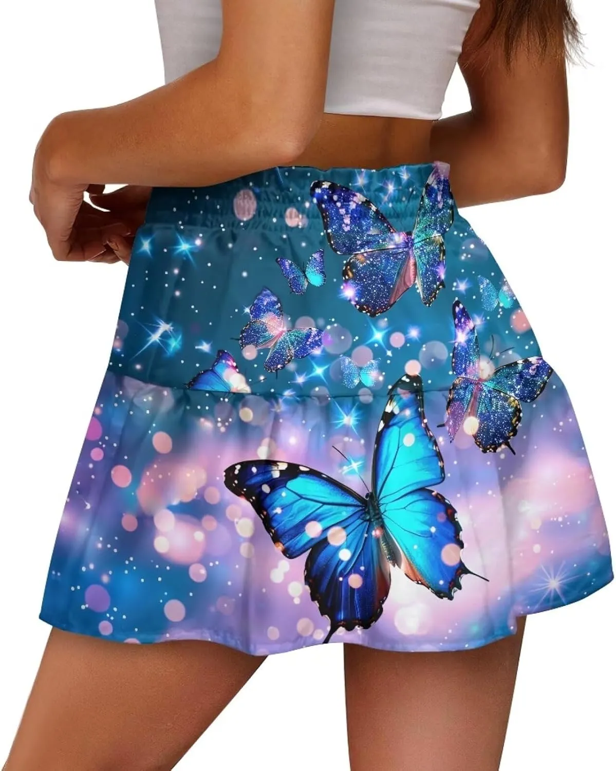 Short Skirts for Women Sexy High Waist Tiered Mini Skirt