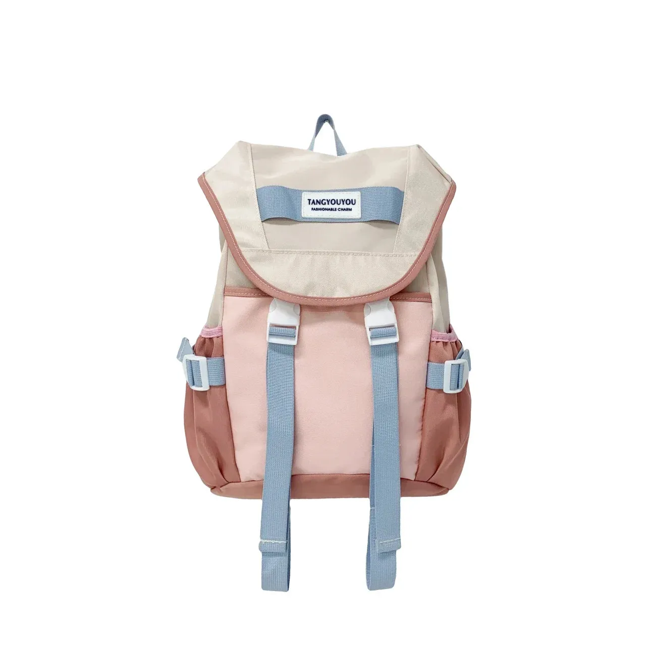 Sohiwoo Zipper Nylon High Aesthetic Youth Backpacks Simple and Lightweight Contrasting Color School Bags Niche Design Hiking Travel Bag