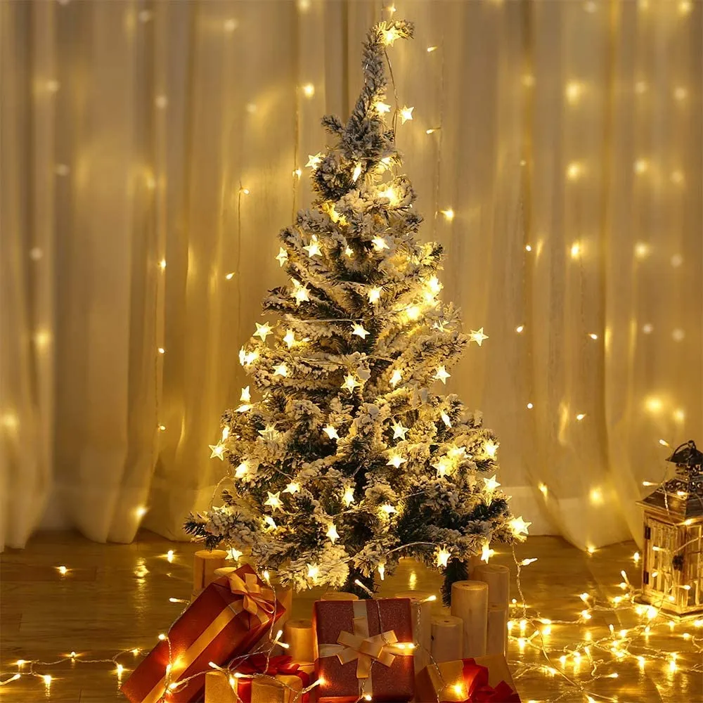 Star Fairy Lights Battery Operated Indoor Outdoor Christmas Decor