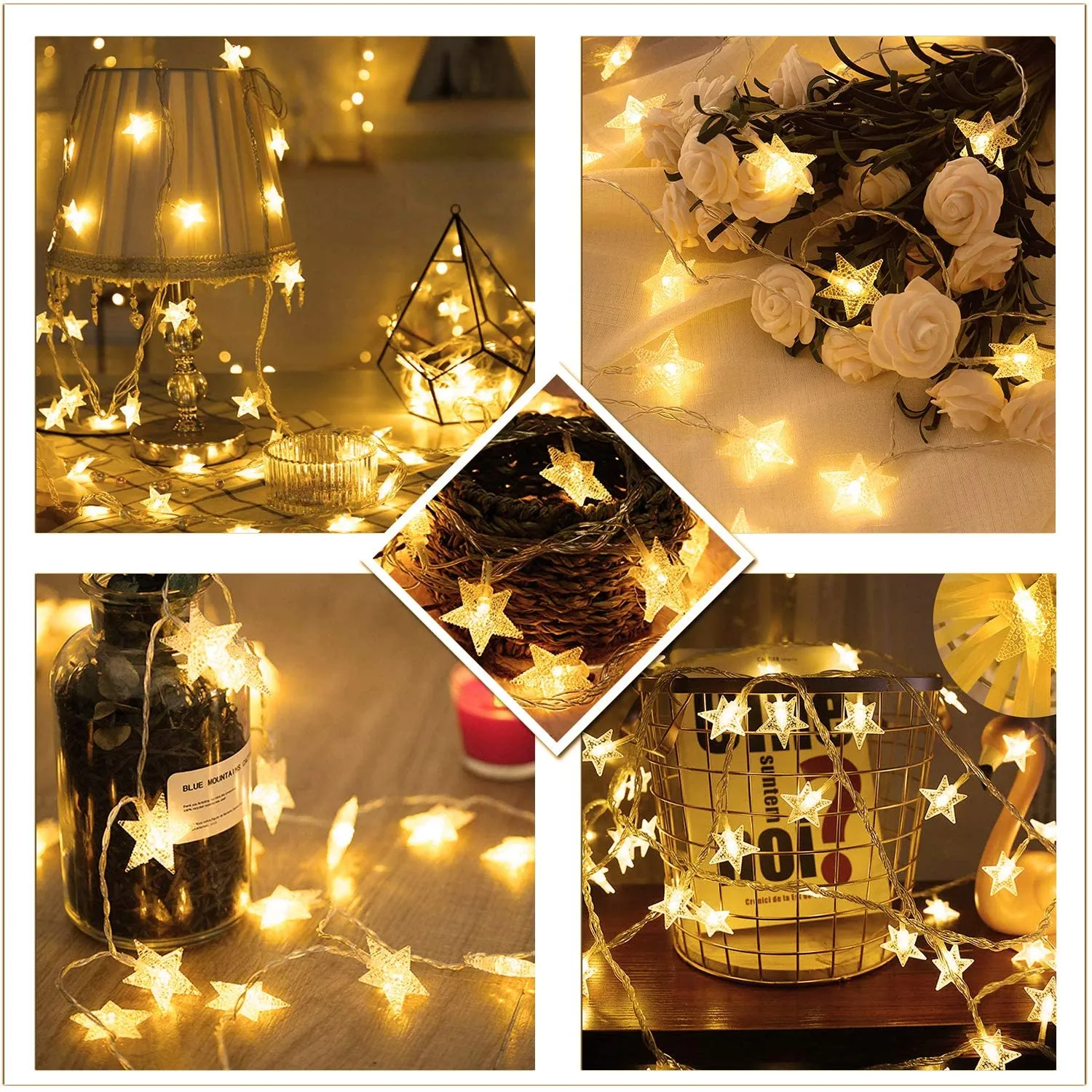 Star Fairy Lights Battery Operated Indoor Outdoor Christmas Decor