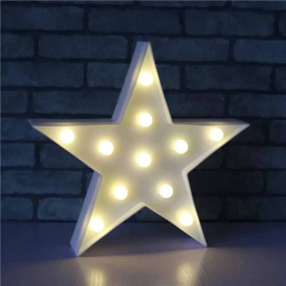Star Shaped LED Night Light - Artistic Battery Powered Wall Light for Kindergarten