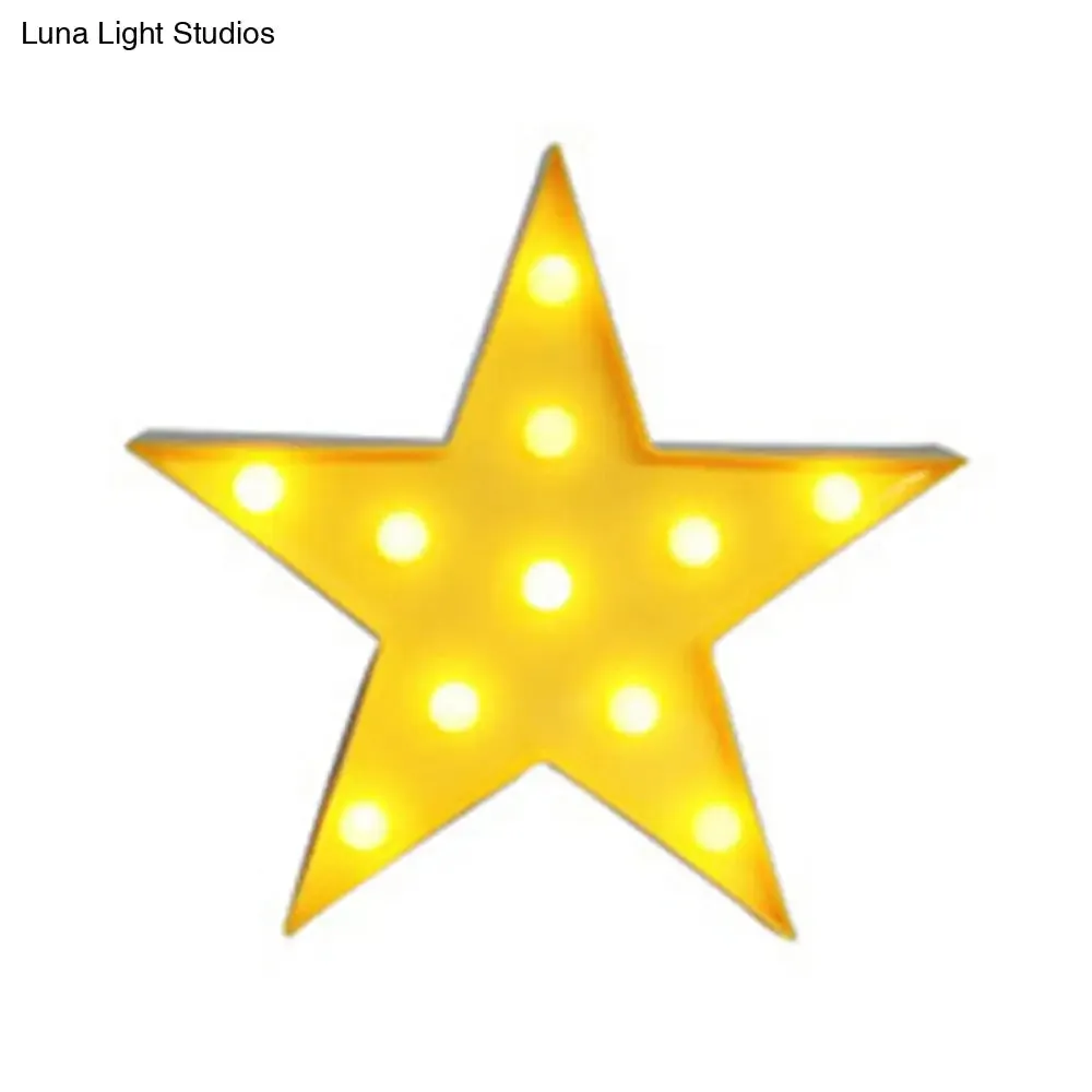 Star Shaped LED Night Light - Artistic Battery Powered Wall Light for Kindergarten