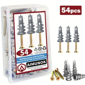 Strong Zinc Drywall Anchors Kit with HeavyDuty Screws 3054pcs