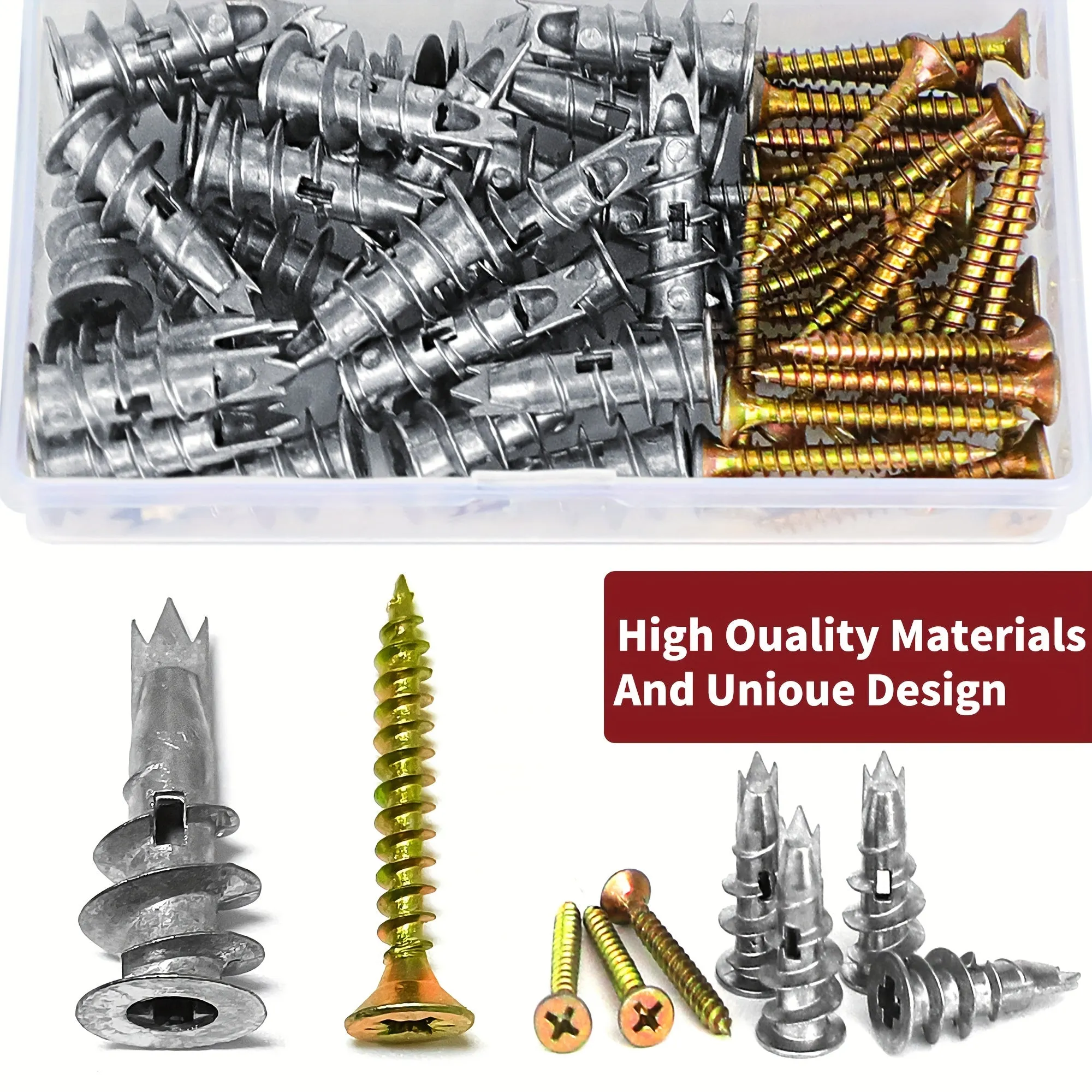 Strong Zinc Drywall Anchors Kit with HeavyDuty Screws 3054pcs