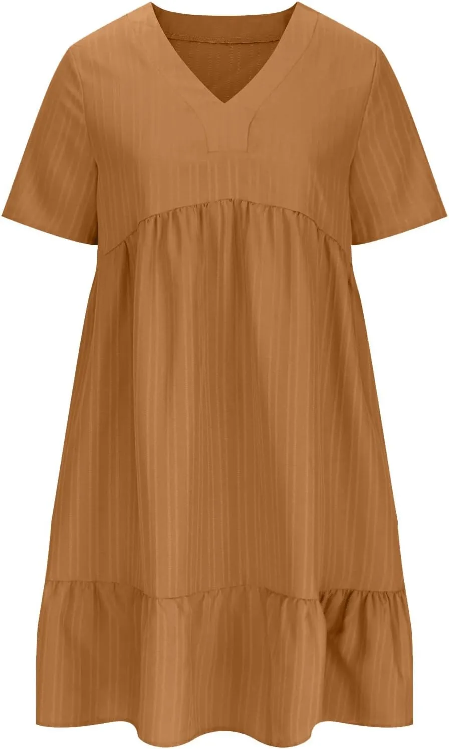 Summer Dresses for Womens V Neck Flutter Sleeve Flowy Short Dress Casual Midi Dress A Line Ruffle Tiered Swing Dresses