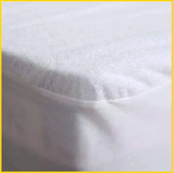 Terry Cotton Waterproof Mattress Cover Fitted Style - White