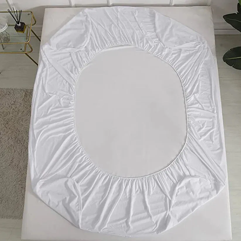 Terry Cotton Waterproof Mattress Protector -  Blue Stripe