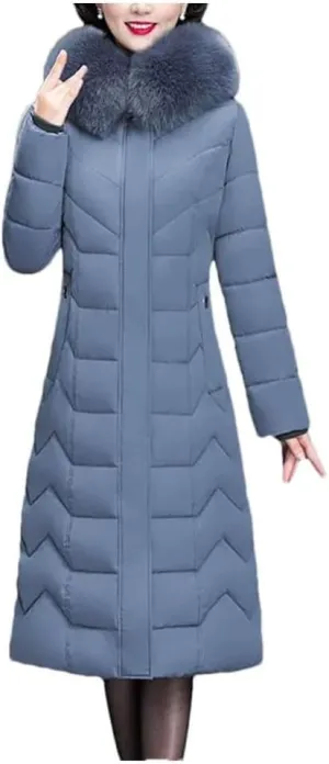 Thicken Warm Parkas Hooded Winter Jacket Women Long Cotton-Padded Middle Aged Mother Coat