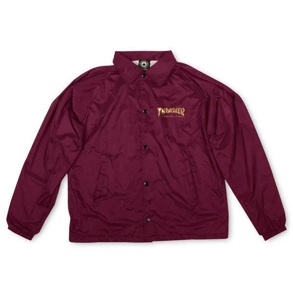 Thrasher Pentagram Coaches Jacket Burgundy